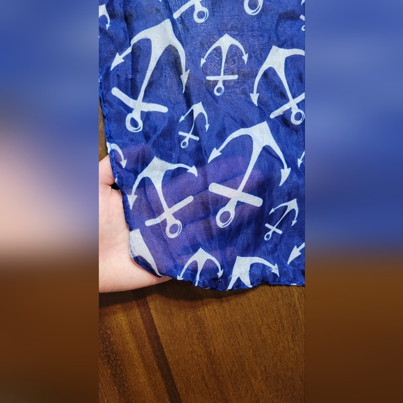 Navy Blue Anchor Swimsuit Sarong/Scarf NWOT - Picture 2 of 2